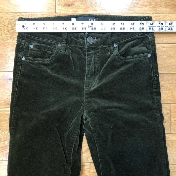 KUT Diana Skinny Dark Green Corduroy Pants Size 2 - Picture 5 of 9